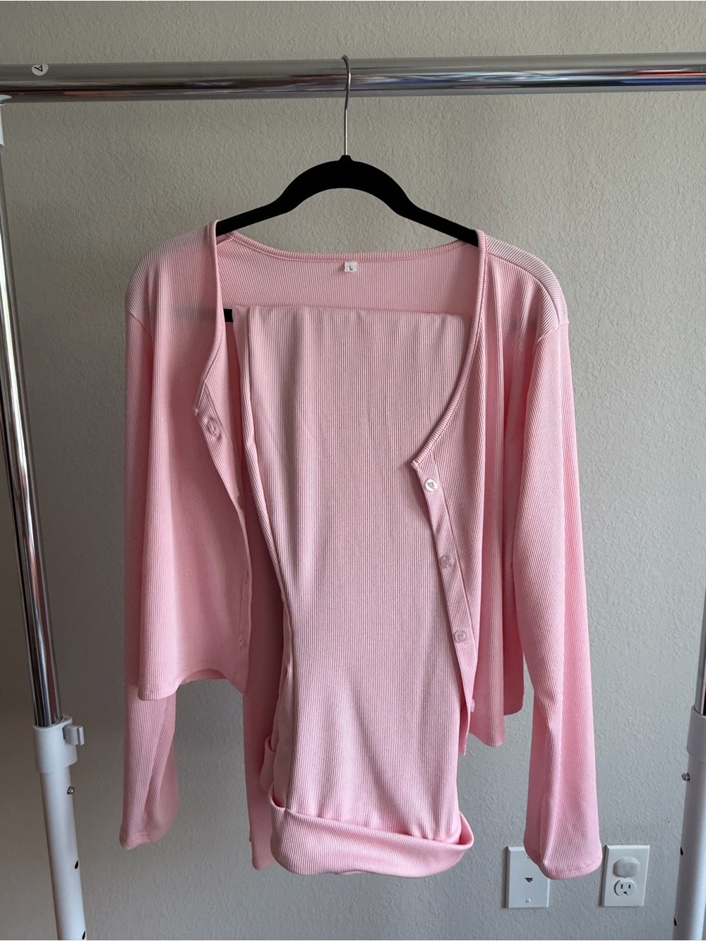 2 Piece Strapless Maternity Dress & Cardigan Set Mocha Pink (Large)